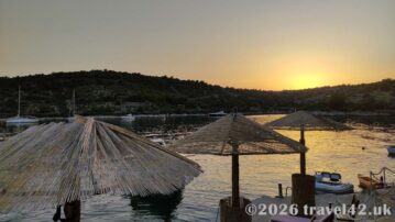 Sunset from seafood restaurant in Sevid