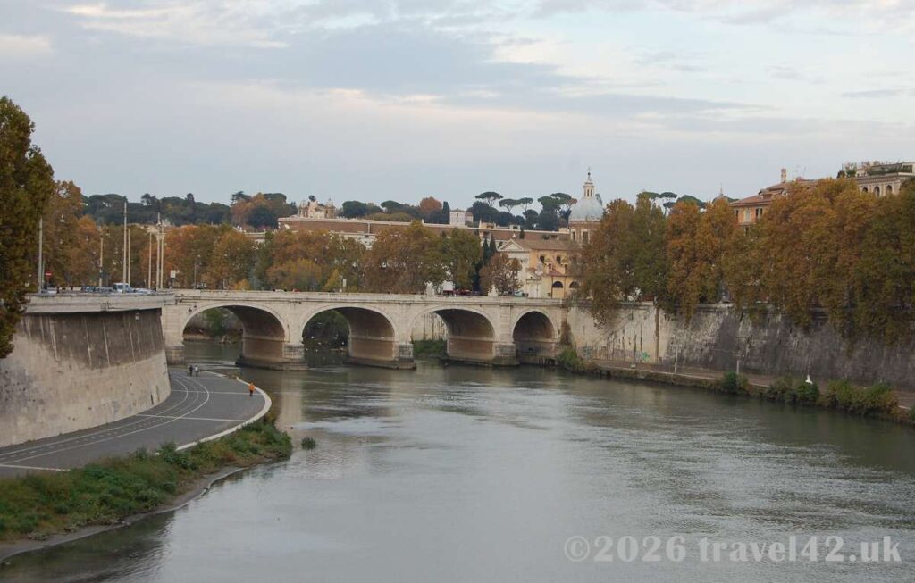 The Tiber River and Ponte Vittorio Emanuele II in Rome