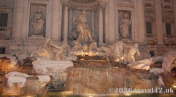 Trevi Fountain in Rome illuminated at night