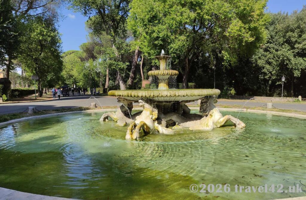 The Fontana dei Cavalli Marini in Villa Borghese