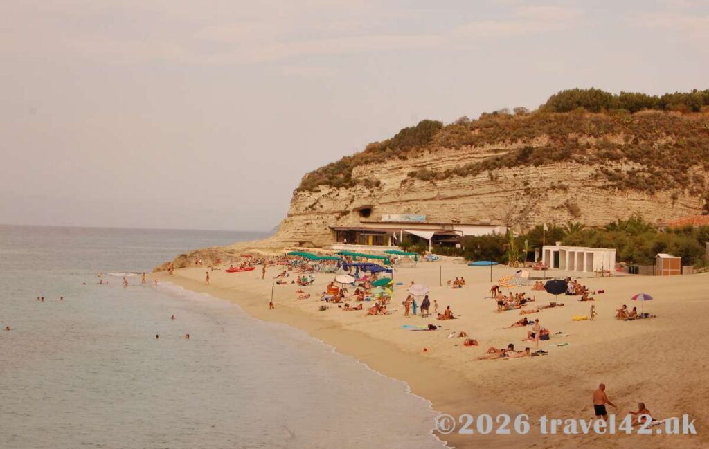 A sandy beach on Calabria’s Costa degli Dei