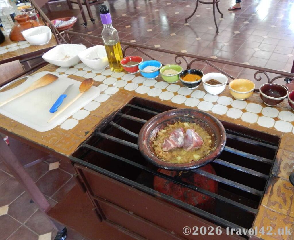 Cooking lamb tajine with prunes