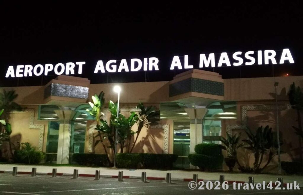 Agadir airport at night
