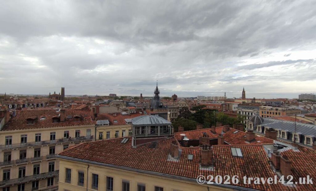 Panoramic rooftop view of Toulouse from Galeries Lafayette