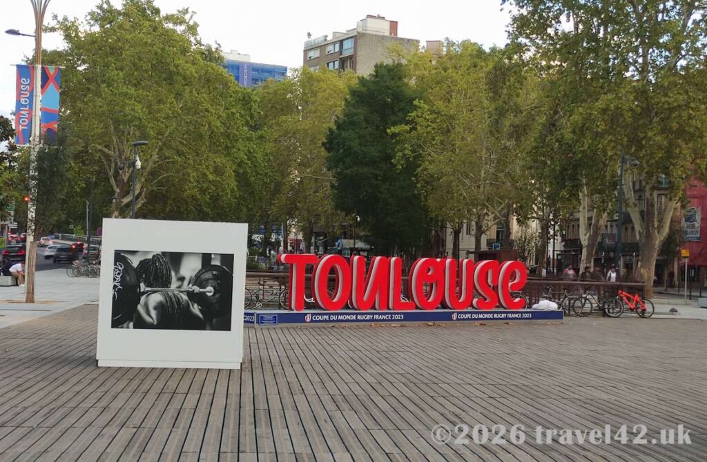 Toulouse with iconic red lettering