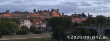 Carcassonne in France at dusk