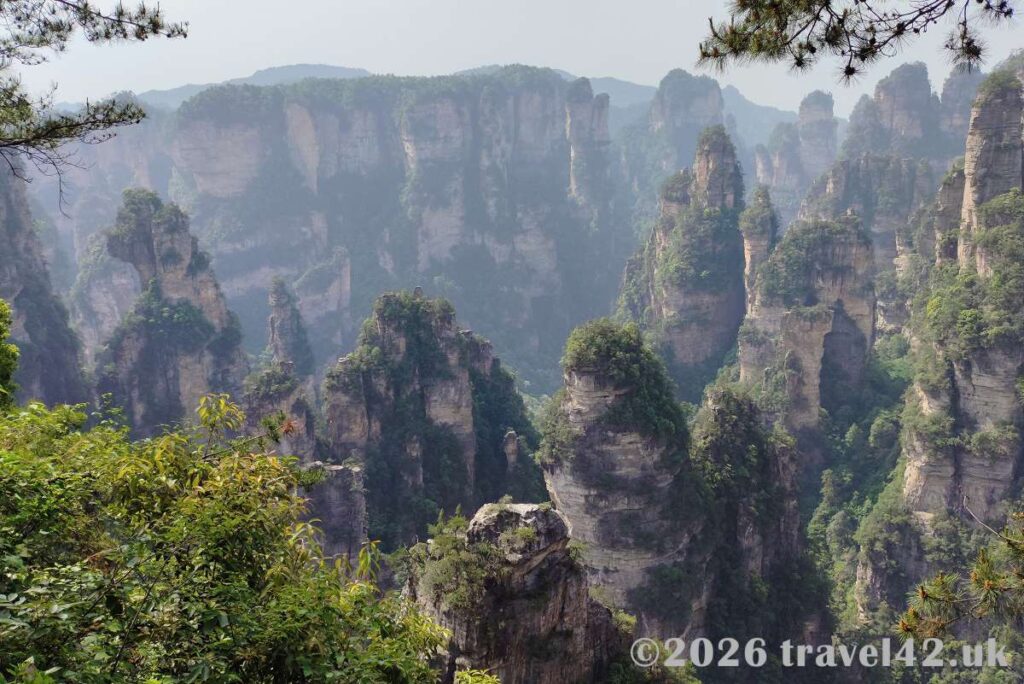 Sandstone pillars in Wulingyuan Scenic Area