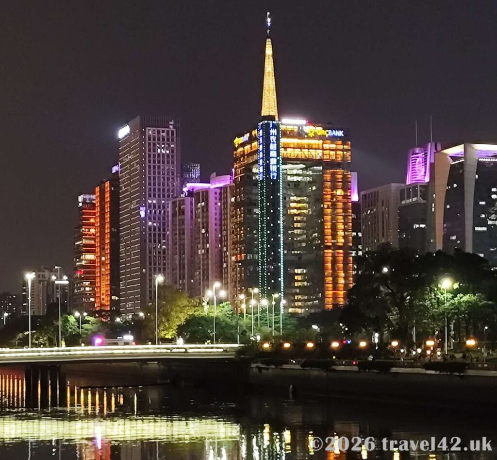 Pearl River promenade at dusk